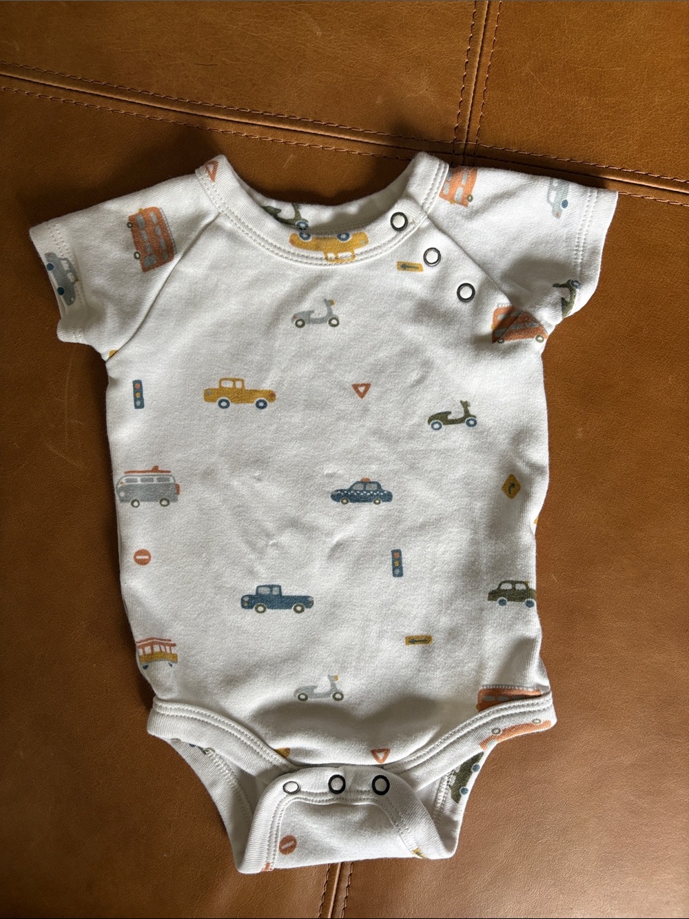 Organic Cotton Baby One-Piece Bodysuit with Cars